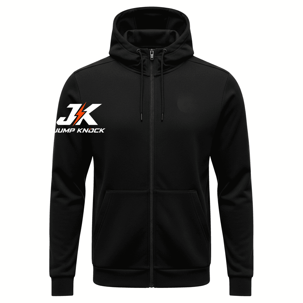JK Zip Hoodie, Black